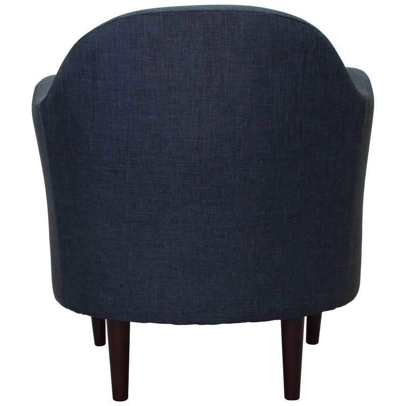 Fox Hill Trading Big Max Julian Mid-Century Fabric EPS Arm Chair in Navy Blue