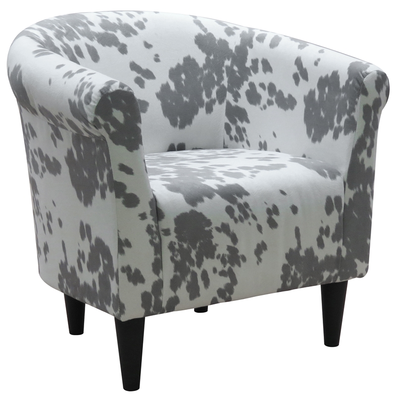 Fox Hill Trading Marlee Traditional Fabric & EPS Club Chair in Black/White