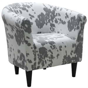 Fox Hill Trading Marlee Traditional Fabric & EPS Club Chair in Black/White