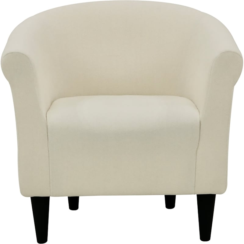 Fox Hill Trading Marlee Traditional Fabric & EPS Club Chair in Off White