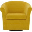 Fox Hill Trading Marlee Traditional Polyester Fabric Club Chair in Yellow