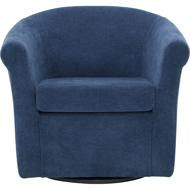Fox Hill Trading Marlee Traditional Polyester Fabric Club Chair in Navy Blue