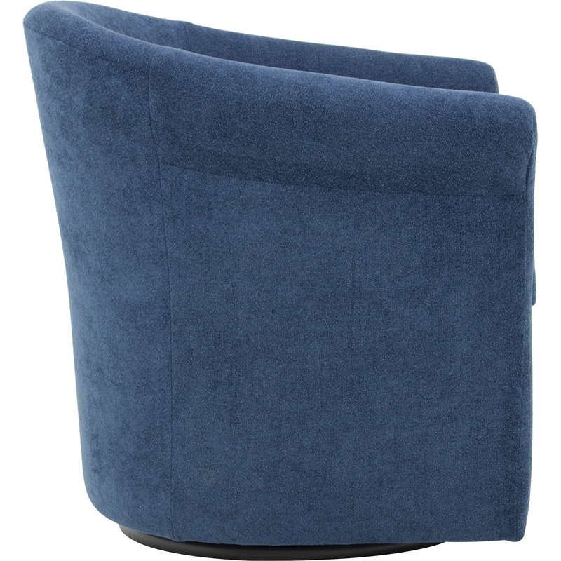 Fox Hill Trading Marlee Traditional Polyester Fabric Club Chair in Navy Blue