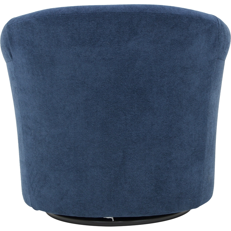 Fox Hill Trading Marlee Traditional Polyester Fabric Club Chair in Navy Blue