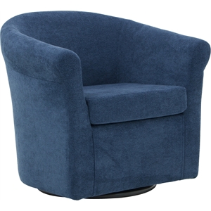 Fox Hill Trading Marlee Traditional Polyester Fabric Club Chair in Navy Blue