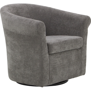 Fox Hill Trading Marlee Traditional Polyester Fabric Club Chair in Gray
