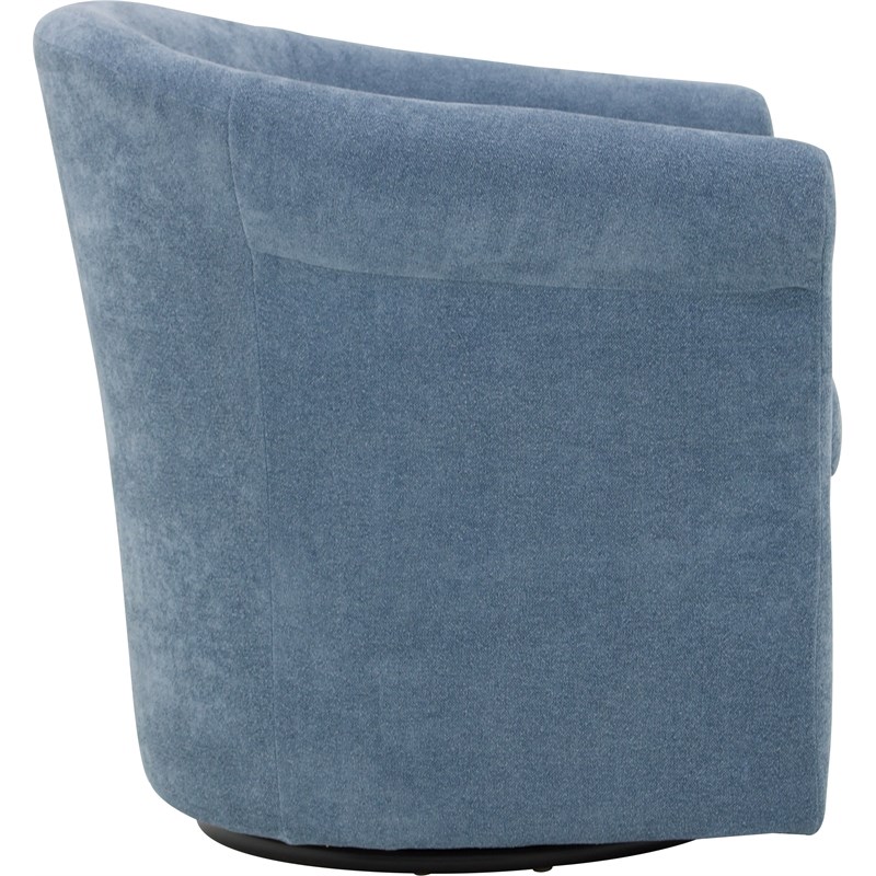 Fox Hill Trading Marlee Traditional Polyester Fabric Club Chair in Light Blue