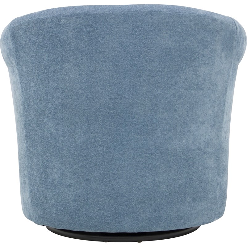 Fox Hill Trading Marlee Traditional Polyester Fabric Club Chair in Light Blue