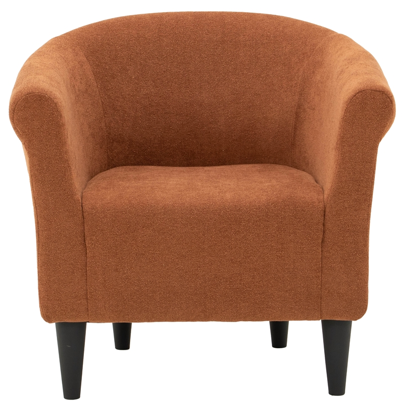 Fox Hill Trading Marlee Traditional Polyester Fabric Club Chair in Burnt Orange
