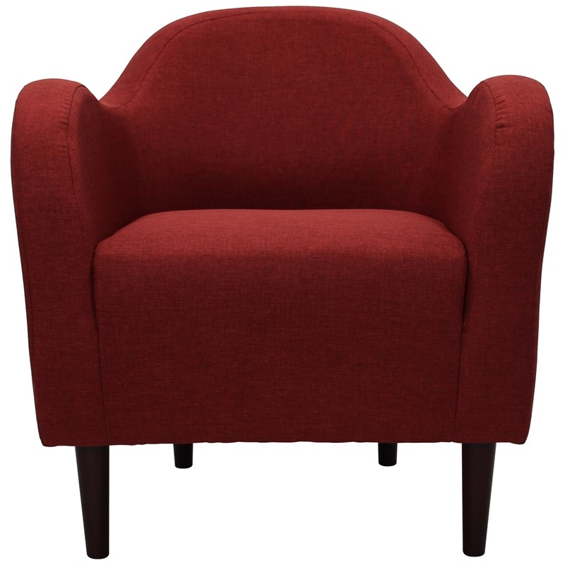 Fox Hill Trading Big Max Julian Mid-Century Fabric and EPS Arm Chair in Red