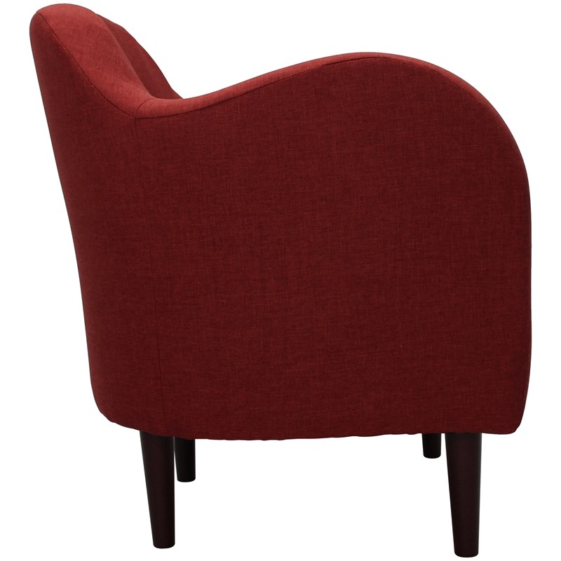 Fox Hill Trading Big Max Julian Mid-Century Fabric and EPS Arm Chair in Red