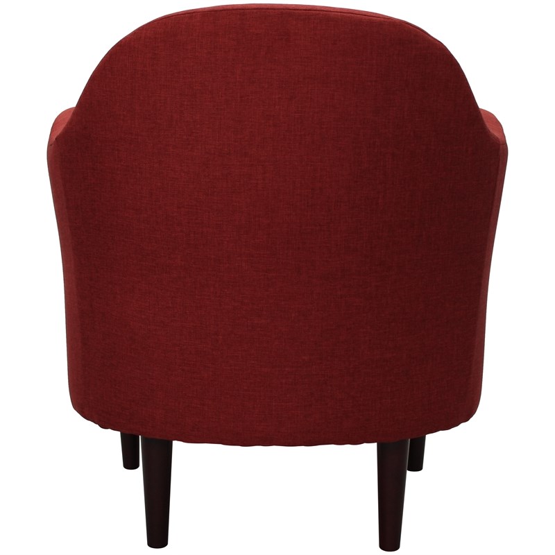 Fox Hill Trading Big Max Julian Mid-Century Fabric and EPS Arm Chair in Red