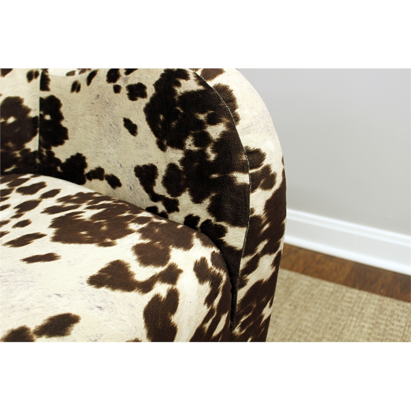 Fox Hill Trading Big Max Julian Mid-Century Fabric and EPS Arm Chair in Brown