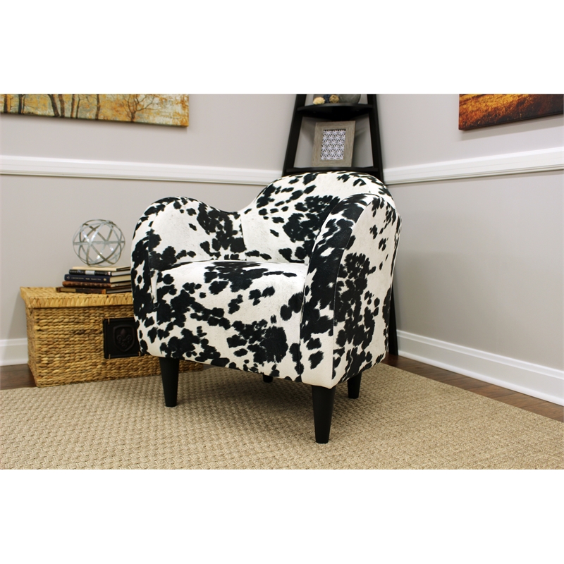 Fox Hill Trading Big Max Julian Mid-Century Fabric and EPS Arm Chair in Black