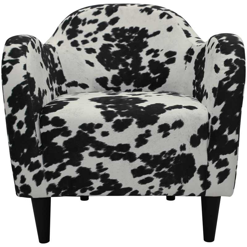 Fox Hill Trading Big Max Julian Mid-Century Fabric and EPS Arm Chair in Black