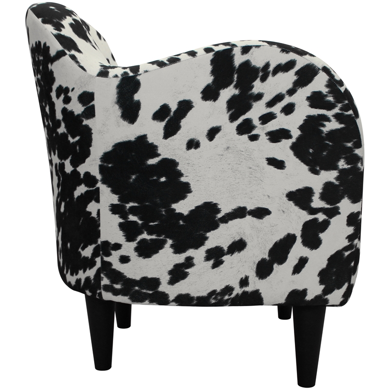 Fox Hill Trading Big Max Julian Mid-Century Fabric and EPS Arm Chair in Black