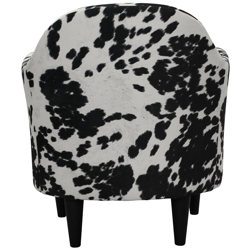 Fox Hill Trading Big Max Julian Mid-Century Fabric and EPS Arm Chair in Black