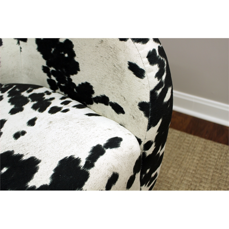 Fox Hill Trading Big Max Julian Mid-Century Fabric and EPS Arm Chair in Black