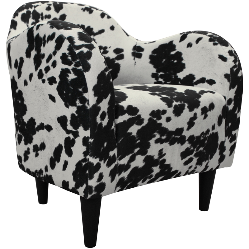 Fox Hill Trading Big Max Julian Mid-Century Fabric and EPS Arm Chair in Black