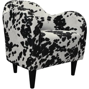 Fox Hill Trading Big Max Julian Mid-Century Fabric and EPS Arm Chair in Black