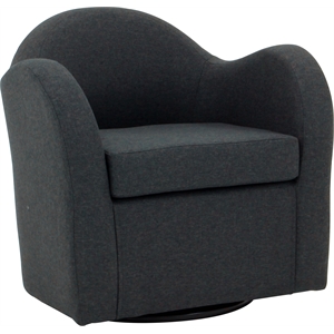 Fox Hill Trading Big Max 19&quotH Jitterbug Fabric Swivel Barrel Chair in Gray