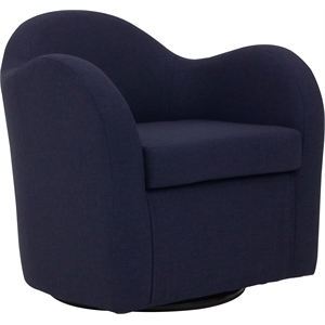 Fox Hill Trading Big Max 19&quotH Jitterbug Fabric Swivel Barrel Chair in Purple