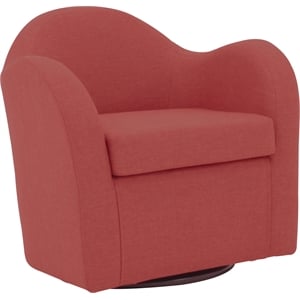 Fox Hill Trading Big Max 19&quotH Jitterbug Fabric Swivel Barrel Chair in Orange