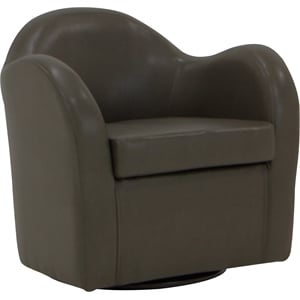 Fox Hill Trading Big Max 19&quotH Rodeo Fabric Swivel Barrel Chair in Charcoal