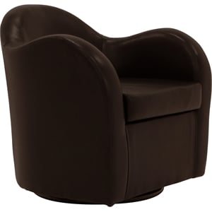 Fox Hill Trading Big Max 19&quotH Rodeo Fabric Swivel Barrel Chair in Brown