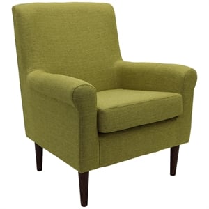 Fox Hill Trading Ellis 17.5&quotH Fabric Rolled Arm Lounge Chair in Green