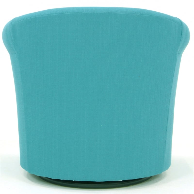 Fox Hill Trading Marlee Polyester Fabric Swivel Club Chair in Carribean Blue