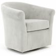 Fox Hill Trading Marlee 19&quotH Polyester Fabric Swivel Club Chair in White