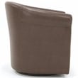 Fox Hill Trading Marlee Traditional Faux Leather Swivel Club Chair in Brown