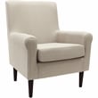 Fox Hill Trading Ellis 17.5&quotH Fabric Rolled Arm Lounge Chair in Beige