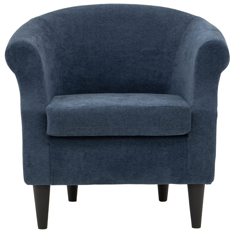 Fox Hill Trading Nikole Traditional Polyester Fabric Chair in Navy Blue