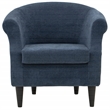 Fox Hill Trading Nikole Traditional Polyester Fabric Chair in Navy Blue