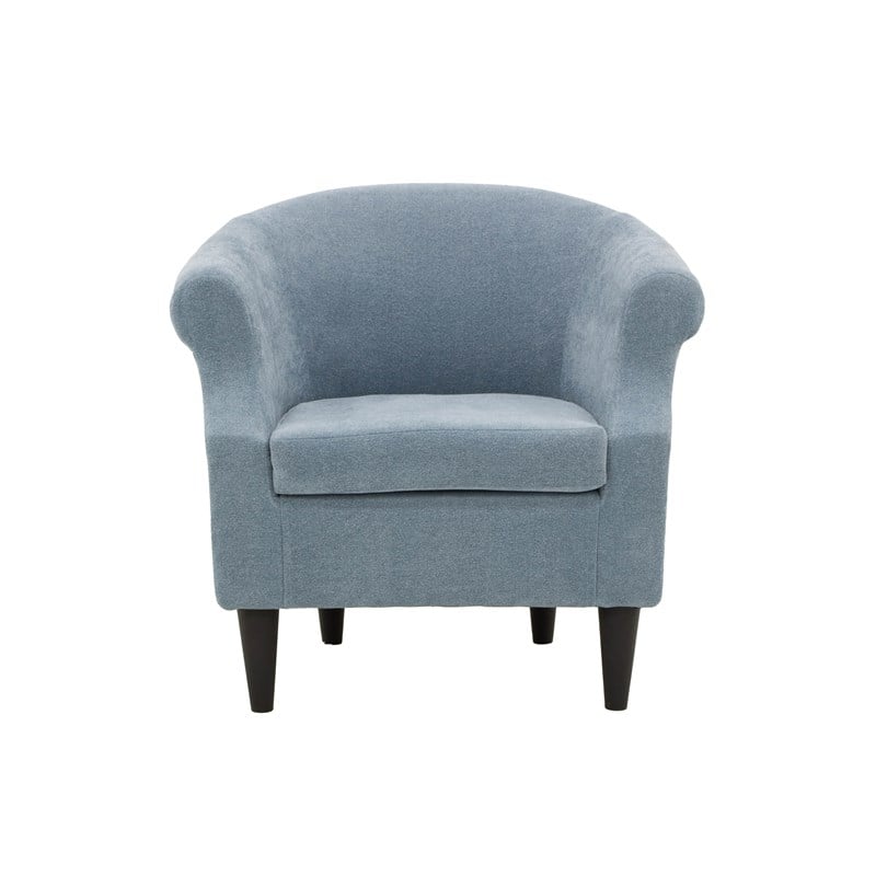 Fox Hill Trading Nikole Traditional Polyester Fabric Chair in Light Blue