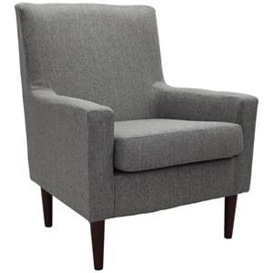 Fox Hill Trading Emma 18&quotH Traditional Fabric Lounge Chair in Gray