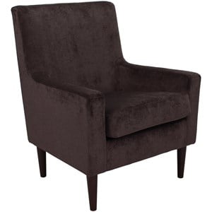 Fox Hill Trading Emma 18&quotH Traditional Fabric Lounge Chair in Godiva Brown