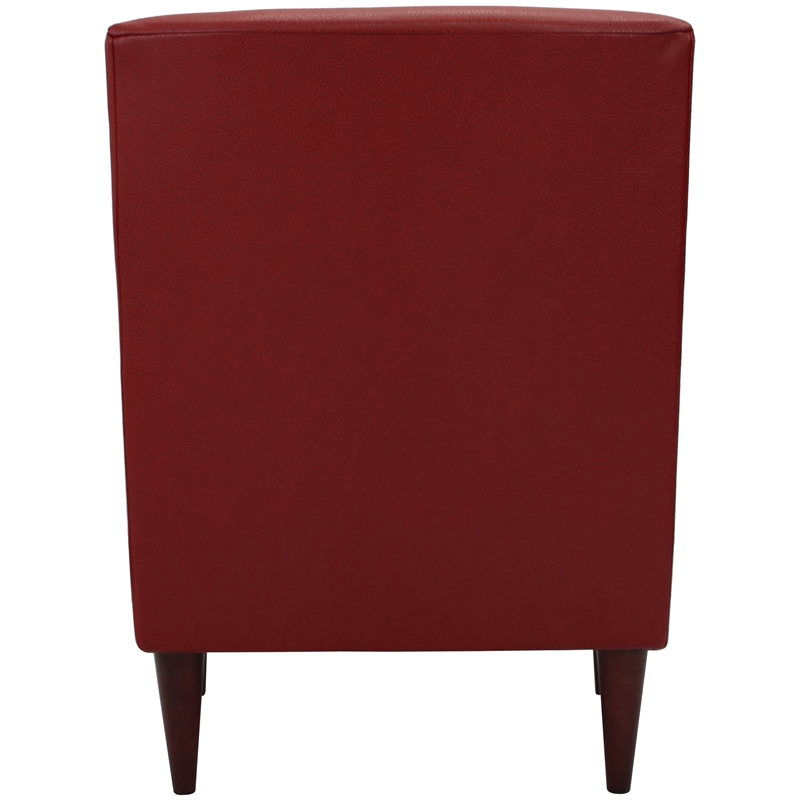 Fox Hill Trading Emma Traditional Faux Leather Arm Chair in Red