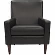 Fox Hill Trading Emma Traditional Faux Leather Arm Chair in Black