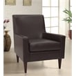 Fox Hill Trading Emma Traditional Faux Leather Arm Chair in Dark Brown