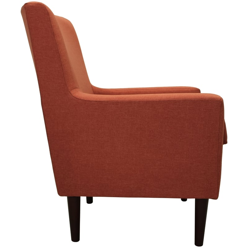 Fox Hill Trading Emma Traditional Fabric Arm Chair in Mango Orange
