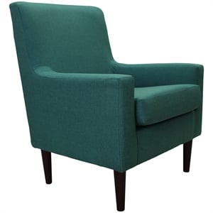Fox Hill Trading Emma Traditional Fabric Arm Chair in Caribbean Teal Blue