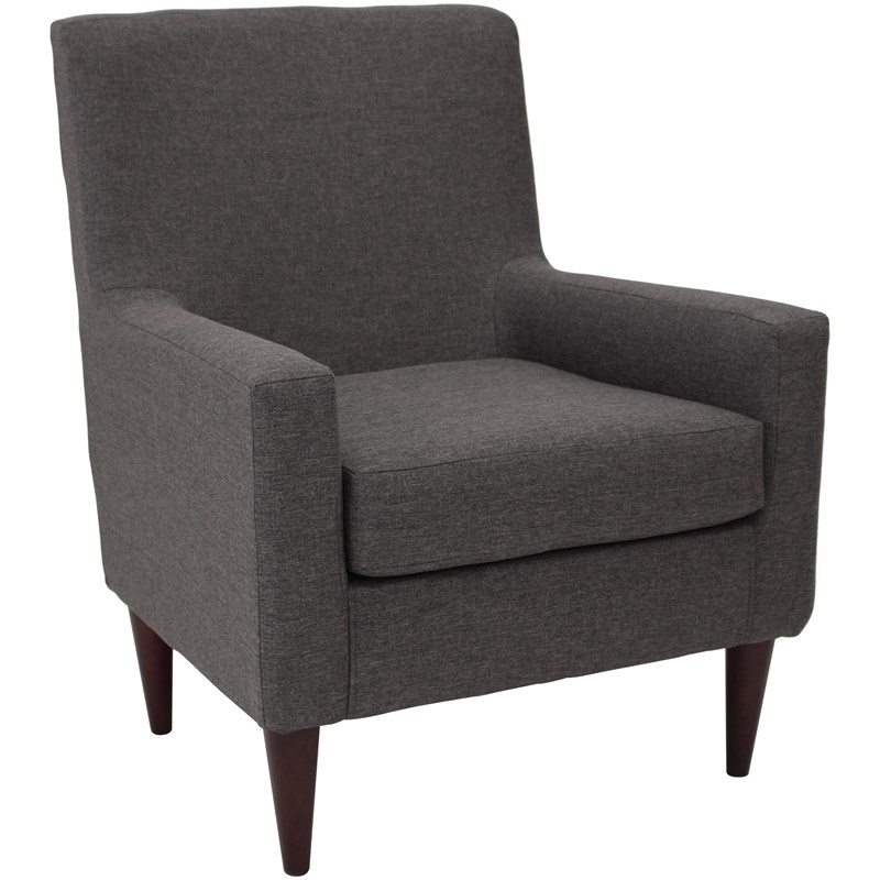 Fox Hill Trading Emma Traditional Fabric Arm Chair in Dark Gray
