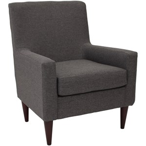 Fox Hill Trading Emma Traditional Fabric Arm Chair in Dark Gray