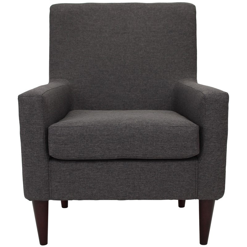 Fox Hill Trading Emma Traditional Fabric Arm Chair in Dark Gray