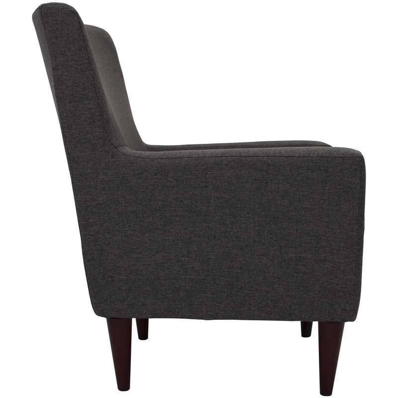 Fox Hill Trading Emma Traditional Fabric Arm Chair in Dark Gray