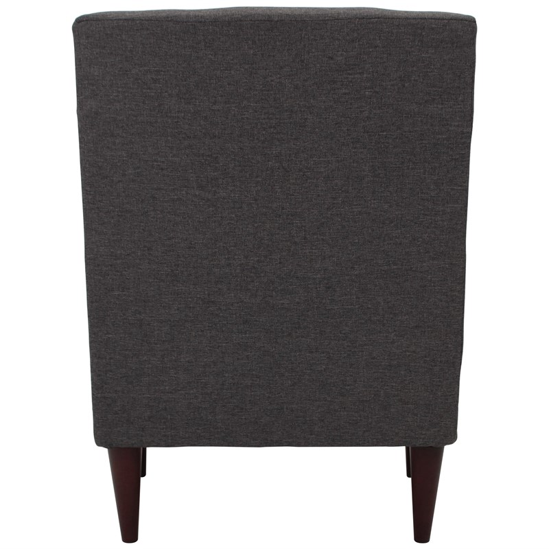 Fox Hill Trading Emma Traditional Fabric Arm Chair in Dark Gray