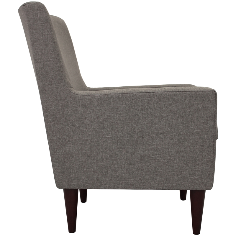 Fox Hill Trading Emma Traditional Fabric Arm Chair in Quartz Gray